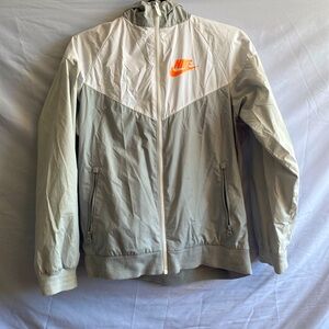 Nike Rain Coat. Greenish Gray. Size large. Minor visible flaws